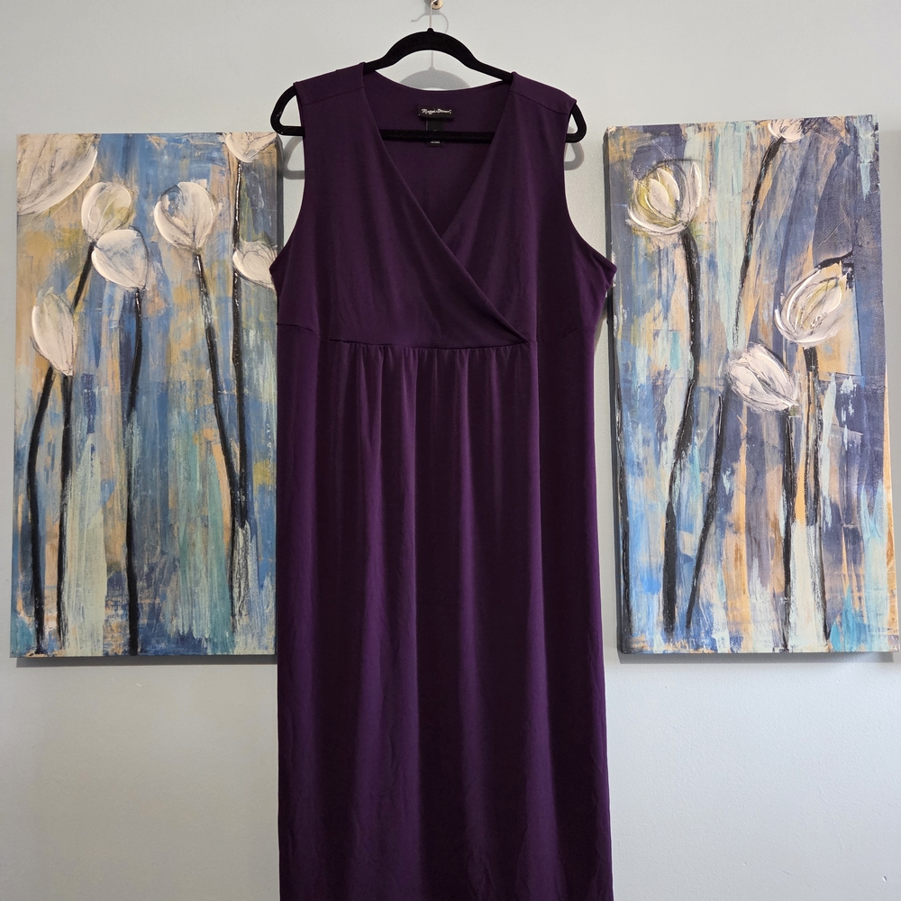 Maggie Barnes Purple Sleeveless Wrap-Front Maxi Dress